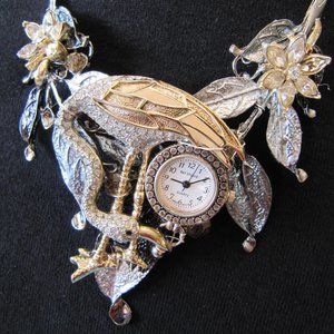 " Time Flies" collection necklace one of a kind Claudia Myers Designs flamingo